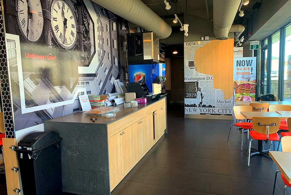 Side table in restaurant