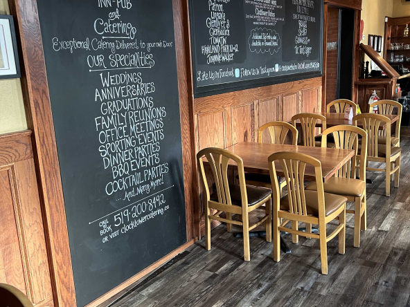 Clock tower bistro menu top